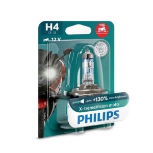 Λάμπα Philips H4 X-Treme Vision Moto 12V 60/55W 130% Περισσότερο Φως Λάμπα Philips H4 X-Treme Vision Moto 12V 60/55W 130% Περισσότερο Φως