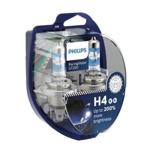 Λάμπες Philips Η4 Racing Vision GT200 12V 60/55W Έως 200% Περισσ.Φως Λάμπες Philips Η4 Racing Vision GT200 12V 60/55W Έως 200% Περισσ.Φως