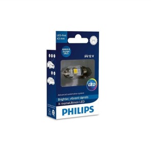 Λάμπα Philips Festoon X-Treme Vision Led 43mm 6000K 12V 1W Λάμπα Philips Festoon X-Treme Vision Led 43mm 6000K 12V 1W